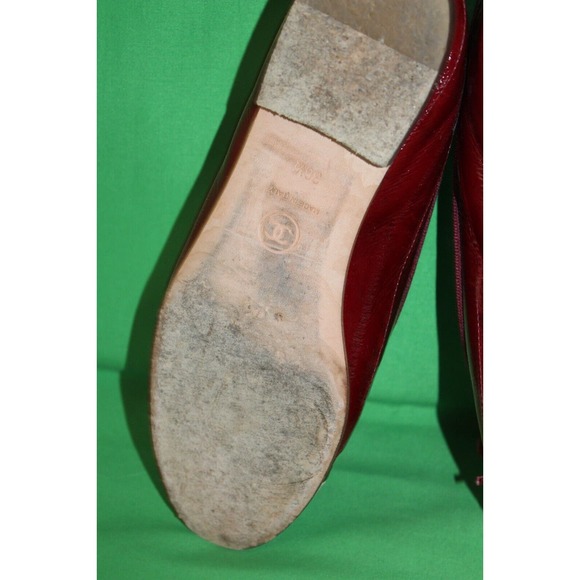 Chanel Designer Ballet Flats Burgundy Beige Logo Shoes Italy Size Women's 36.5 - Picture 11 of 14